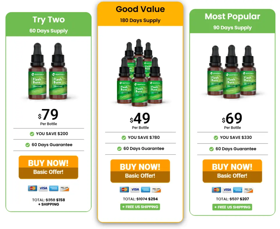 Flash Burn Special Discount Pricing